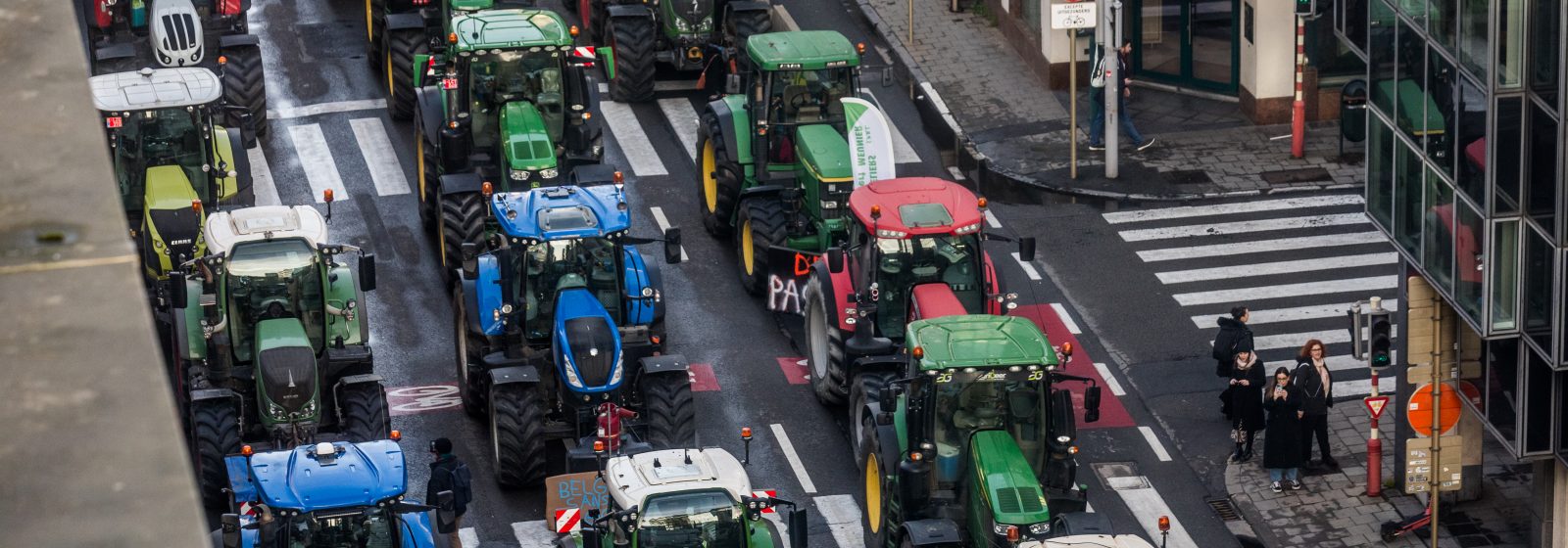 Protest boeren Belliardstraat Brussel