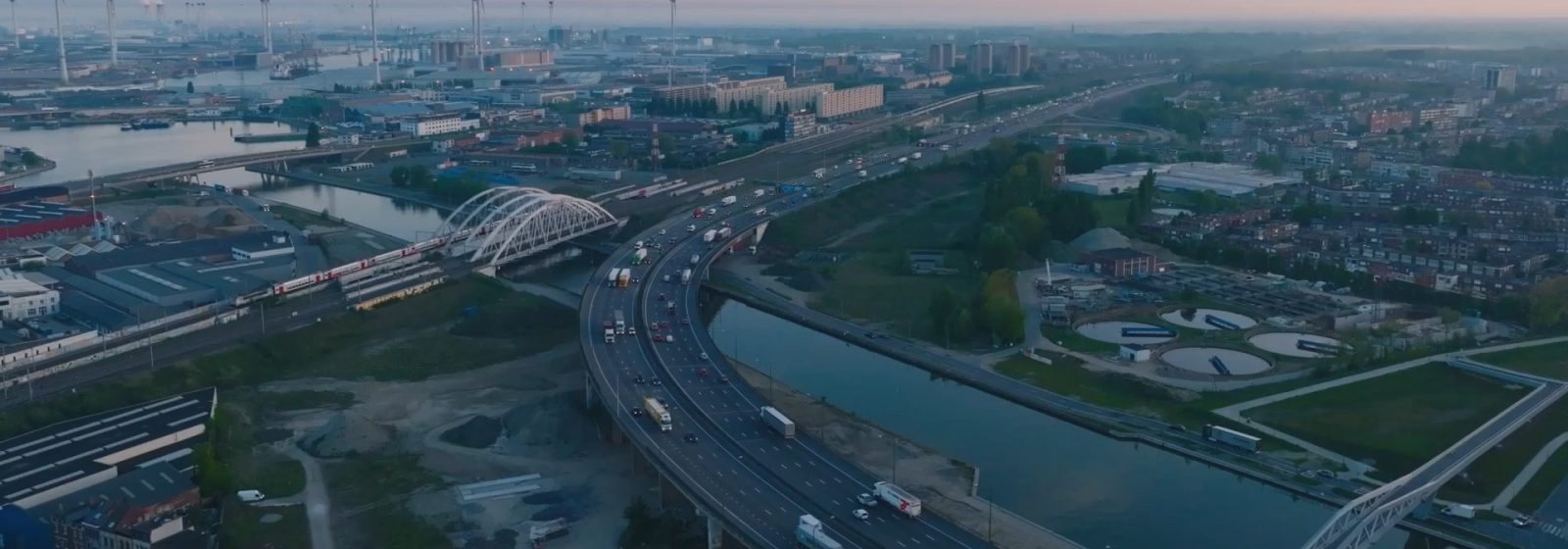 De werfzone rond de bypass aan het Sportpaleis