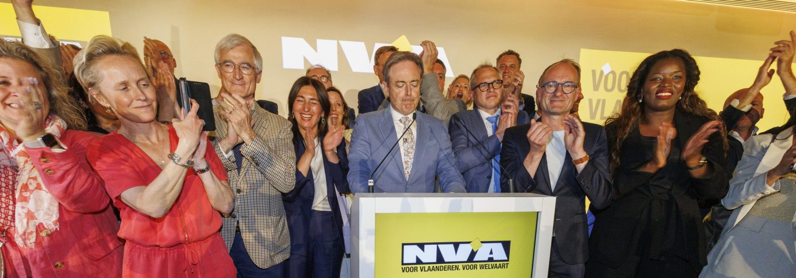 Overwinningsspeech van NVA-voorzitter Bart De Wever na de verkiezingen van 9 juni 2024