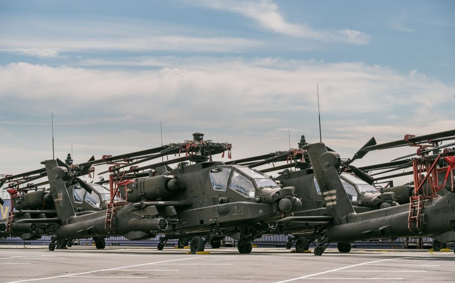 Amerikaanse legerhelikopters in Zeebrugge