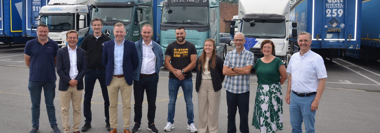 Van Dievel Transport test e-trucks in Mechelen.