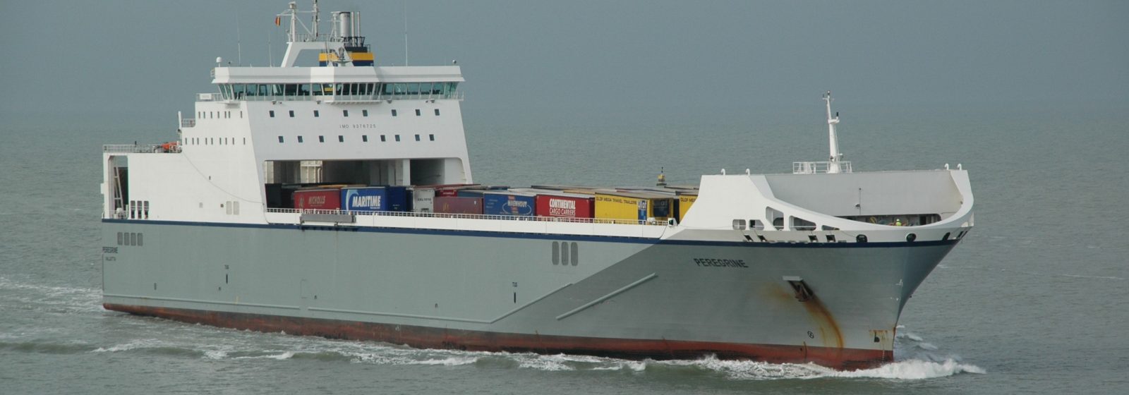 De 'Peregrine' van CLdN bij aankomst in Zeebrugge