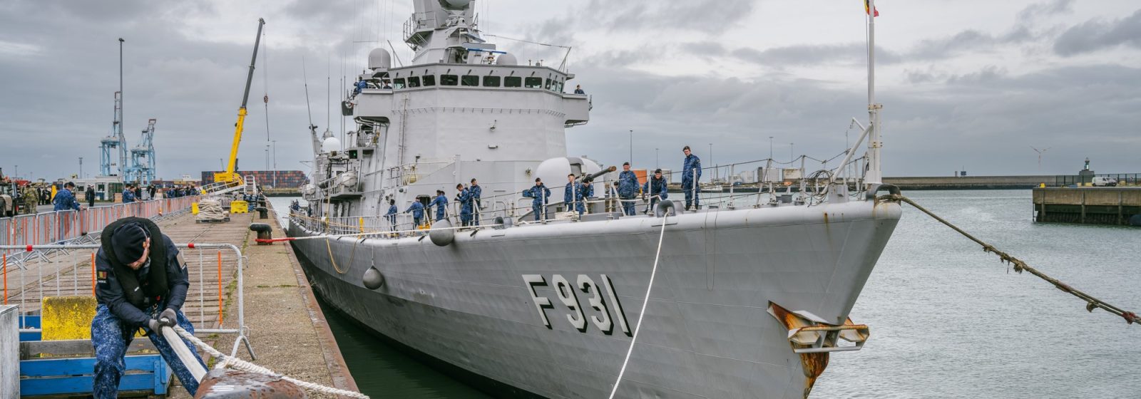 Fregat 'Louise-Marie' in marinebasis Zeebrugge