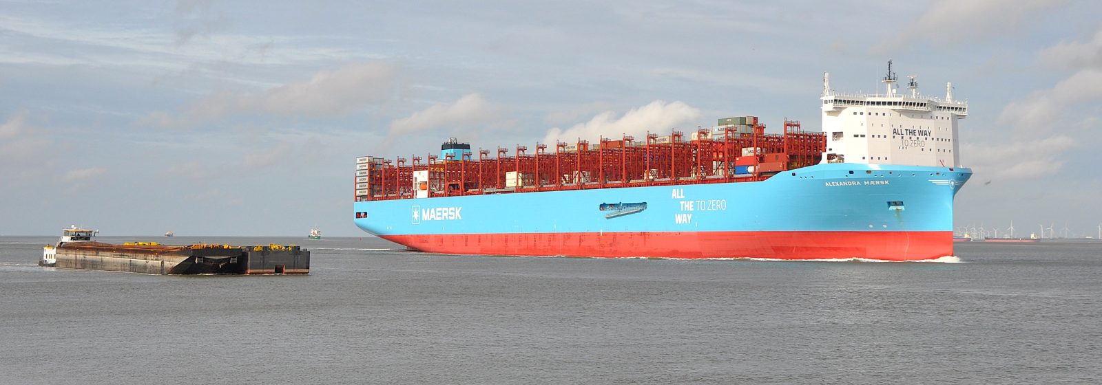 De 'Alexandra Maersk' (16.592 teu) opvarend op de Westerschelde